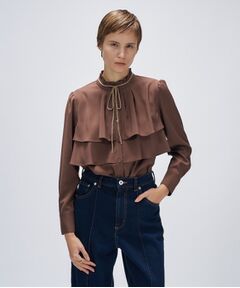 cloenc / クロエンス シャツ・ブラウス | 【手洗い可】ベロアリボンフリルブラウス