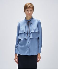 cloenc / クロエンス シャツ・ブラウス | 【手洗い可】ベロアリボンフリルブラウス