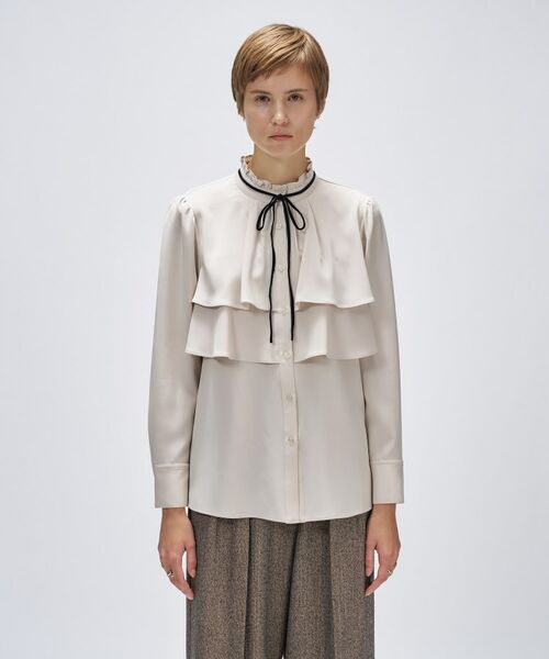 cloenc / クロエンス シャツ・ブラウス | 【手洗い可】ベロアリボンフリルブラウス | 詳細2
