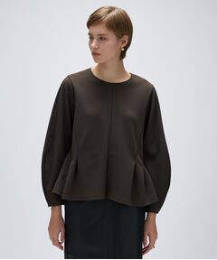 cloenc / クロエンス カットソー | 【セットアップ／マシンウォッシュ】カットジョーゼットペプラムプルオーバー