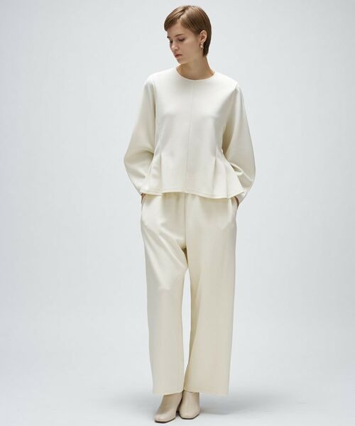 cloenc / クロエンス カットソー | 【セットアップ/マシンウォッシュ】カットジョーゼットペプラムプルオーバー | 詳細1