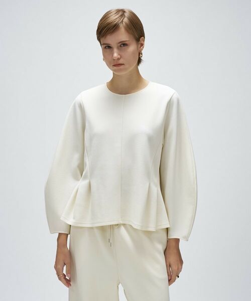 cloenc / クロエンス カットソー | 【セットアップ/マシンウォッシュ】カットジョーゼットペプラムプルオーバー | 詳細2