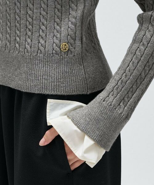 cloenc / クロエンス ニット・セーター | 2wayバイカラーミニケーブルニット | 詳細11