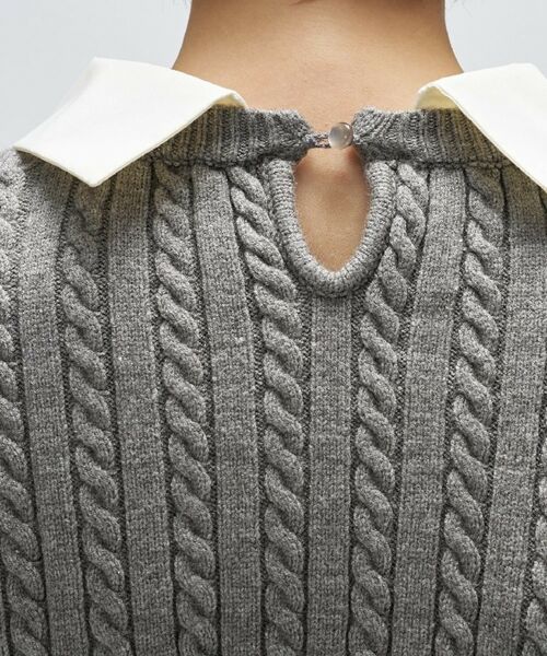 cloenc / クロエンス ニット・セーター | 2wayバイカラーミニケーブルニット | 詳細12