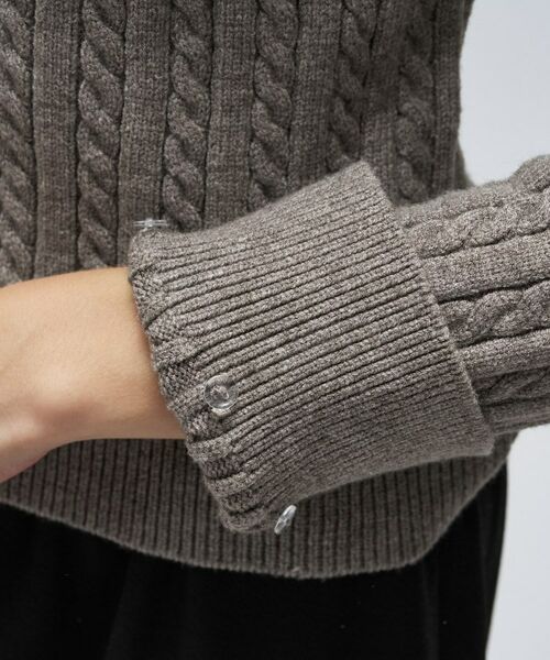 cloenc / クロエンス ニット・セーター | 2wayバイカラーミニケーブルニット | 詳細16