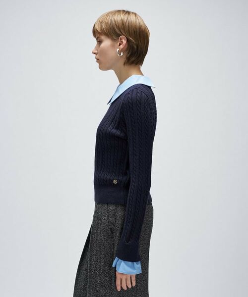 cloenc / クロエンス ニット・セーター | 2wayバイカラーミニケーブルニット | 詳細21