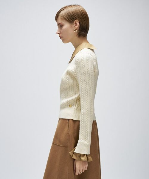 cloenc / クロエンス ニット・セーター | 2wayバイカラーミニケーブルニット | 詳細3