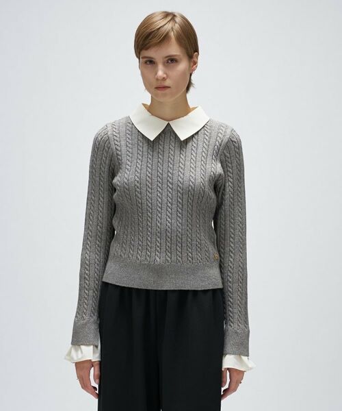 cloenc / クロエンス ニット・セーター | 2wayバイカラーミニケーブルニット | 詳細7