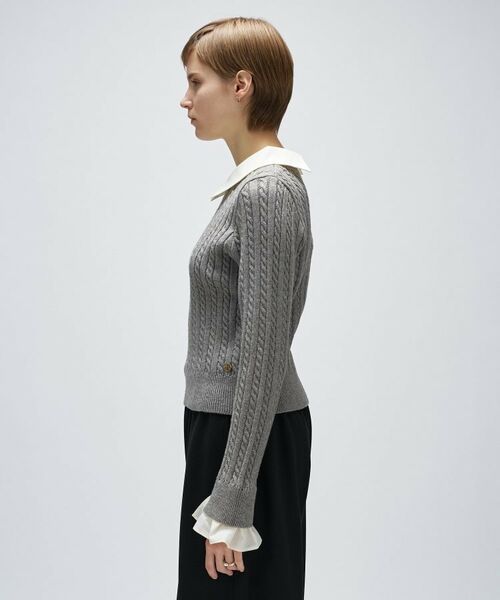 cloenc / クロエンス ニット・セーター | 2wayバイカラーミニケーブルニット | 詳細8