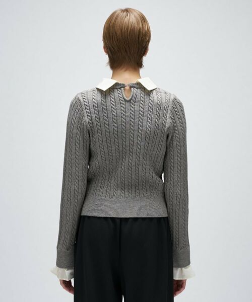 cloenc / クロエンス ニット・セーター | 2wayバイカラーミニケーブルニット | 詳細9