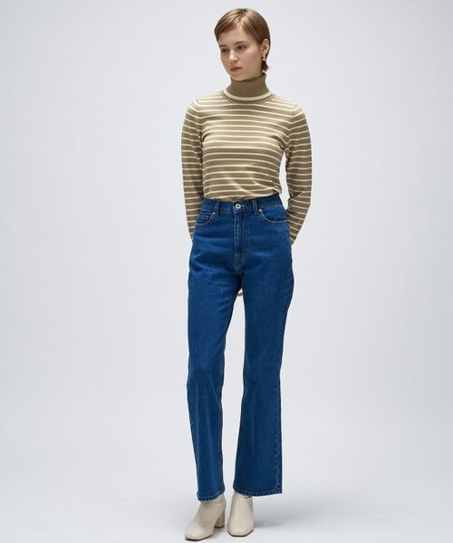 cloenc / クロエンス ニット・セーター | 【手洗い可】カシミヤ混リブボーダータートルニット | 詳細1