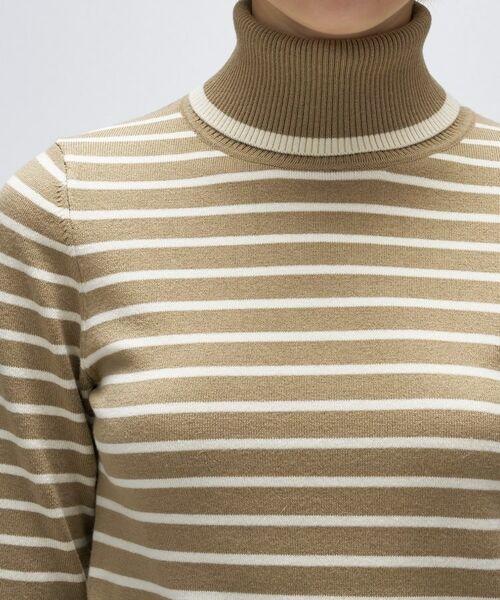 cloenc / クロエンス ニット・セーター | 【手洗い可】カシミヤ混リブボーダータートルニット | 詳細6