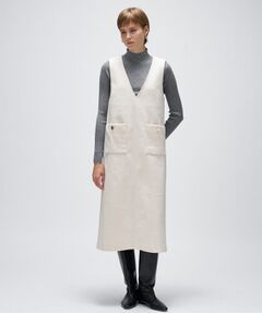 【手洗い可】メルトンジャージVネック ジャンパー スカート