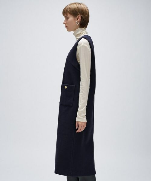 cloenc / クロエンス ロング・マキシ丈ワンピース | 【手洗い可】メルトンジャージVネック ジャンパー スカート | 詳細17