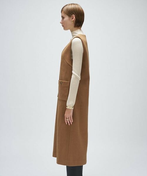 cloenc / クロエンス ロング・マキシ丈ワンピース | 【手洗い可】メルトンジャージVネック ジャンパー スカート | 詳細3