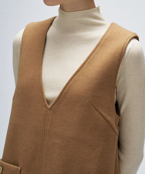 cloenc / クロエンス ロング・マキシ丈ワンピース | 【手洗い可】メルトンジャージVネック ジャンパー スカート | 詳細6