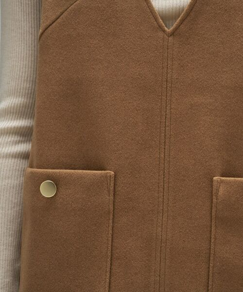 cloenc / クロエンス ロング・マキシ丈ワンピース | 【手洗い可】メルトンジャージVネック ジャンパー スカート | 詳細7