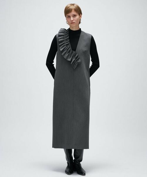 cloenc / クロエンス ロング・マキシ丈ワンピース | 【マシンウォッシュ】2wayフリルジャンパースカート | 詳細14