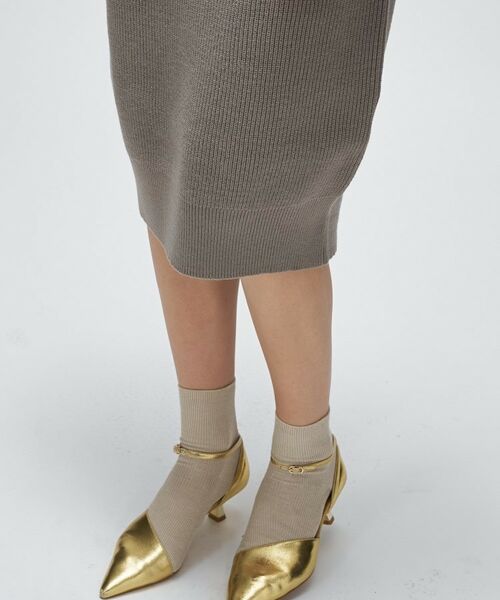 cloenc / クロエンス ミニ丈・ひざ丈ワンピース | 畦ニットロングワンピース | 詳細15