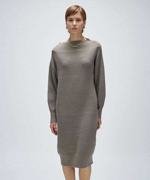 cloenc / クロエンス ミニ丈・ひざ丈ワンピース | 畦ニットロングワンピース | 詳細7