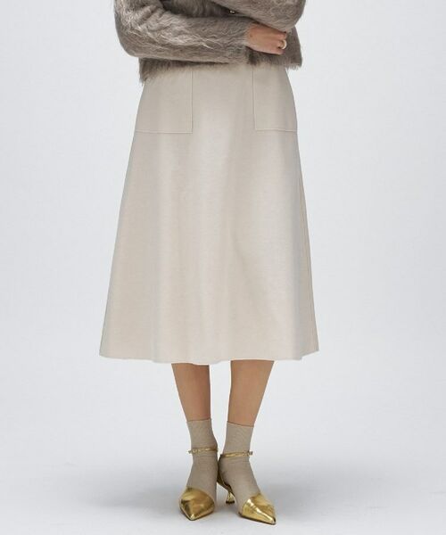 cloenc / クロエンス スカート | 【手洗い可】メルトンジャージフレアスカート(オフホワイト(003))