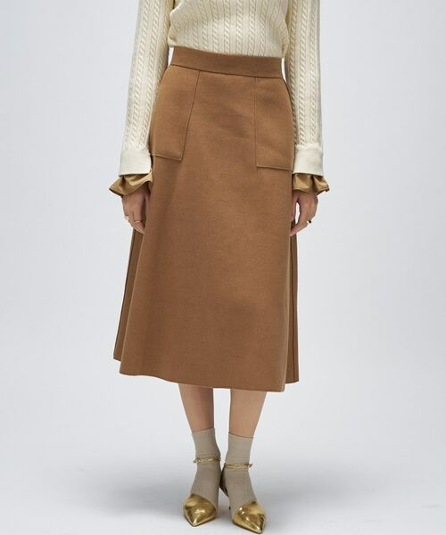 cloenc / クロエンス スカート | 【手洗い可】メルトンジャージフレアスカート(キャメルブラウン(041))