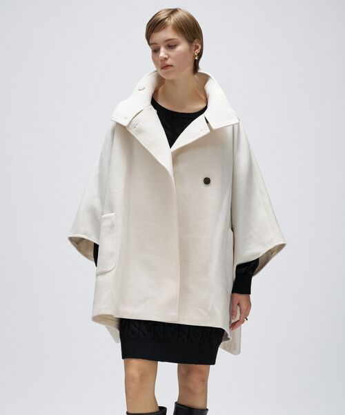 cloenc / クロエンス その他アウター | 【手洗い可】メルトンジャージポンチョコート(オフホワイト(003))