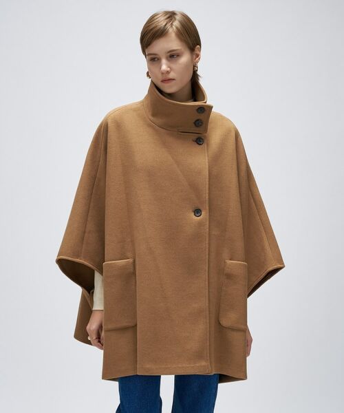 cloenc / クロエンス その他アウター | 【手洗い可】メルトンジャージポンチョコート(キャメルブラウン(041))