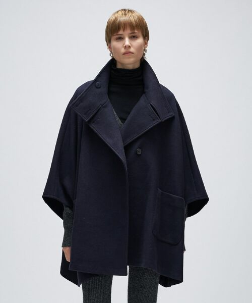 cloenc / クロエンス その他アウター | 【手洗い可】メルトンジャージポンチョコート(ネイビー(094))