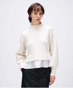 cloenc / クロエンス ニット・セーター | 【手洗い可】ニットドッキングペプラムプルオーバー