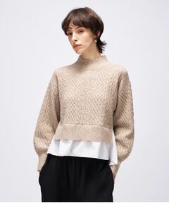 cloenc / クロエンス ニット・セーター | 【手洗い可】ニットドッキングペプラムプルオーバー