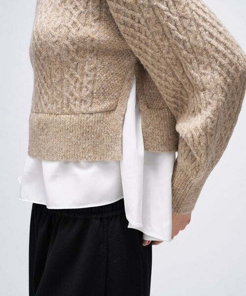 cloenc / クロエンス ニット・セーター | 【手洗い可】ニットドッキングペプラムプルオーバー | 詳細12