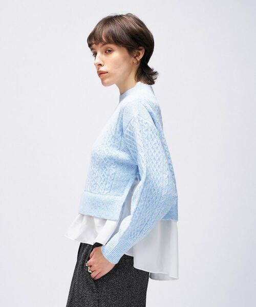 cloenc / クロエンス ニット・セーター | 【手洗い可】ニットドッキングペプラムプルオーバー | 詳細18