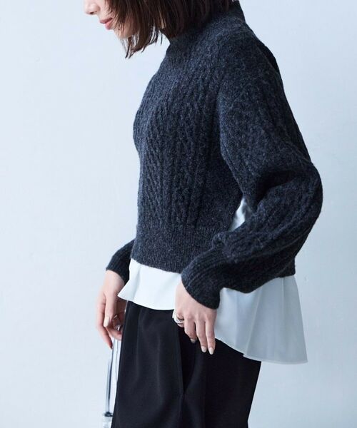 cloenc / クロエンス ニット・セーター | 【手洗い可】ニットドッキングペプラムプルオーバー | 詳細2