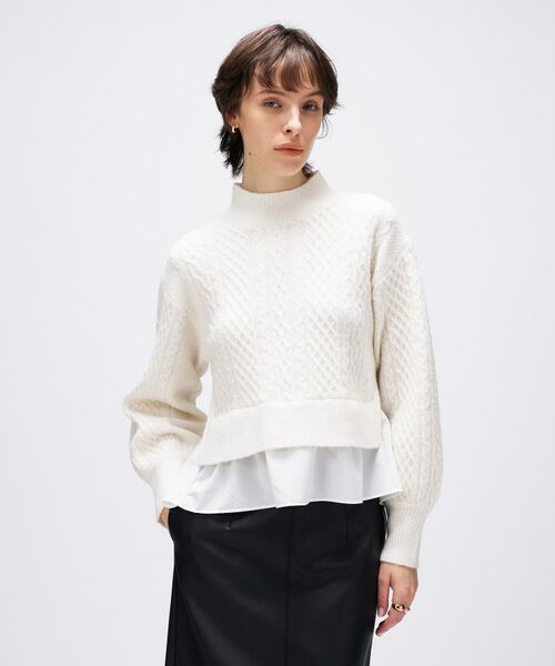 cloenc / クロエンス ニット・セーター | 【手洗い可】ニットドッキングペプラムプルオーバー | 詳細4