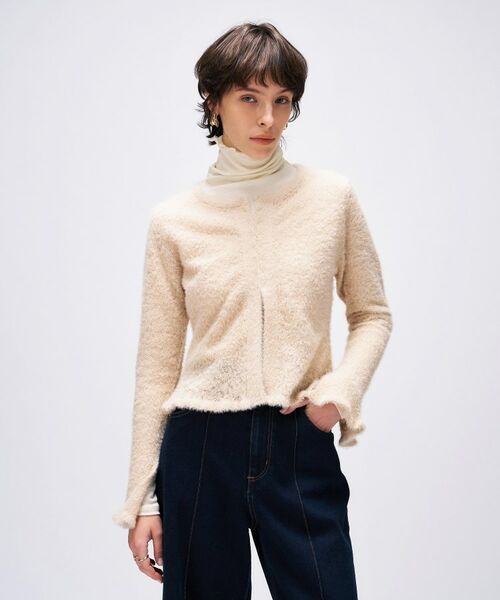 cloenc / クロエンス カーディガン・ボレロ | 【手洗い可】フェザーヤーンレースニットカーディガン | 詳細11