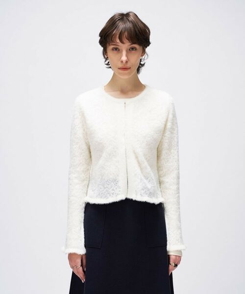 cloenc / クロエンス カーディガン・ボレロ | 【手洗い可】フェザーヤーンレースニットカーディガン | 詳細2