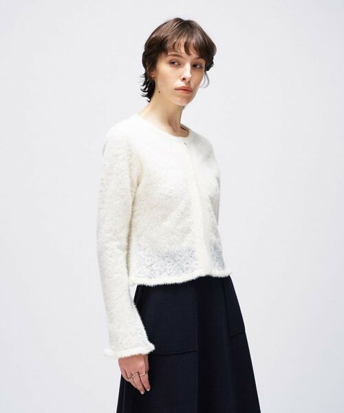 cloenc / クロエンス カーディガン・ボレロ | 【手洗い可】フェザーヤーンレースニットカーディガン | 詳細3