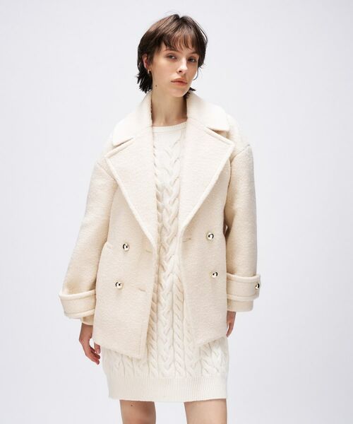 cloenc / クロエンス ピーコート | ループメルトンPコート(オフホワイト(003))