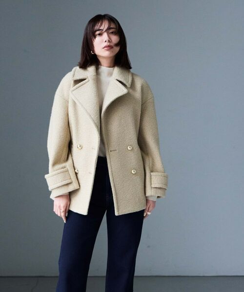cloenc / クロエンス ピーコート | ループメルトンPコート(ベージュ(052))