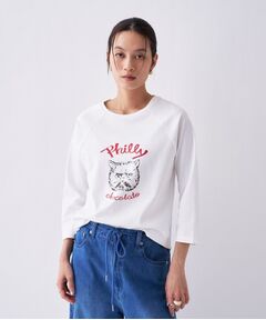 cloenc / クロエンス Tシャツ | 【Philly chocolate】キャットプリントロングTシャツ