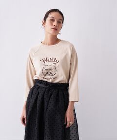 cloenc / クロエンス Tシャツ | 【Philly chocolate】キャットプリントロングTシャツ