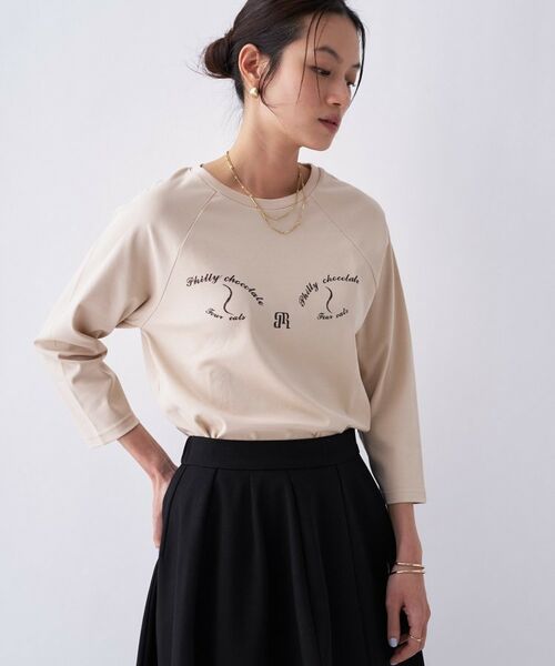 cloenc / クロエンス Tシャツ | 【Philly chocolate】キャットプリントロングTシャツ | 詳細13