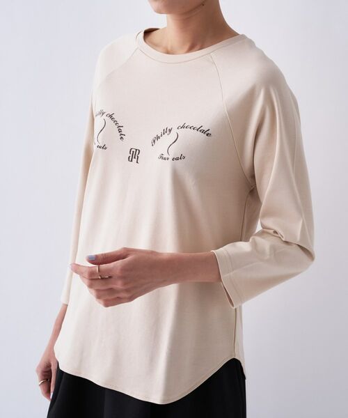 cloenc / クロエンス Tシャツ | 【Philly chocolate】キャットプリントロングTシャツ | 詳細14