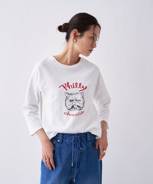 cloenc / クロエンス Tシャツ | 【Philly chocolate】キャットプリントロングTシャツ | 詳細26