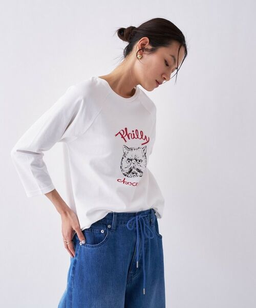 cloenc / クロエンス Tシャツ | 【Philly chocolate】キャットプリントロングTシャツ | 詳細27