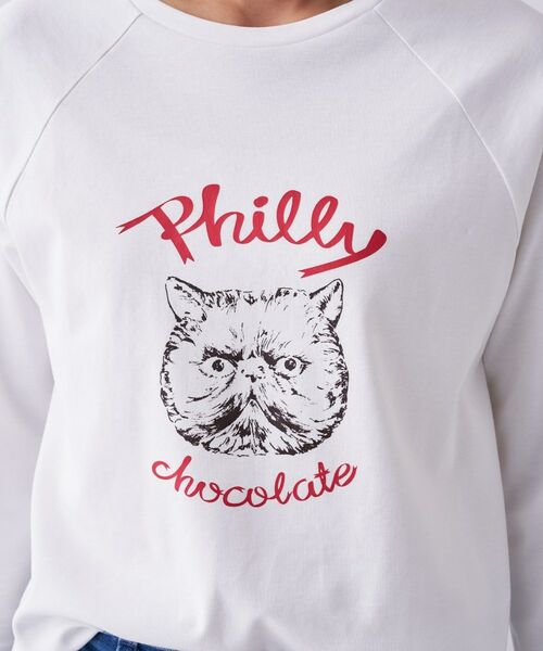 cloenc / クロエンス Tシャツ | 【Philly chocolate】キャットプリントロングTシャツ | 詳細30