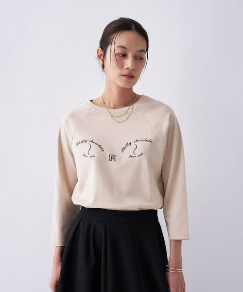 cloenc / クロエンス Tシャツ | 【Philly chocolate】キャットプリントロングTシャツ | 詳細9