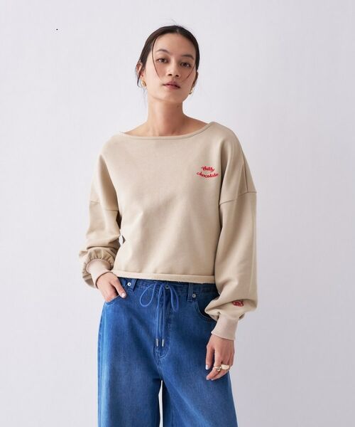 cloenc / クロエンス スウェット | 【Philly chocolate】キャットモチーフ2wayスウェット（ベージュ(152)）