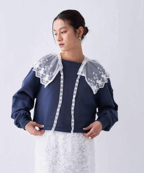 cloenc / クロエンス スウェット | 【Philly chocolate】キャットモチーフ2wayスウェット（ネイビー(194)）